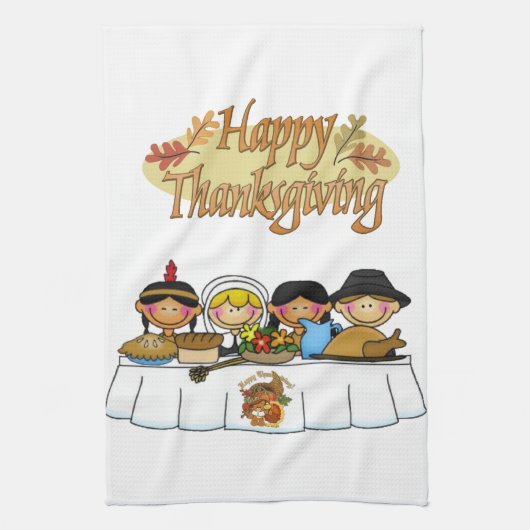 Thanksgiving keukenhanddoek (Verticaal)