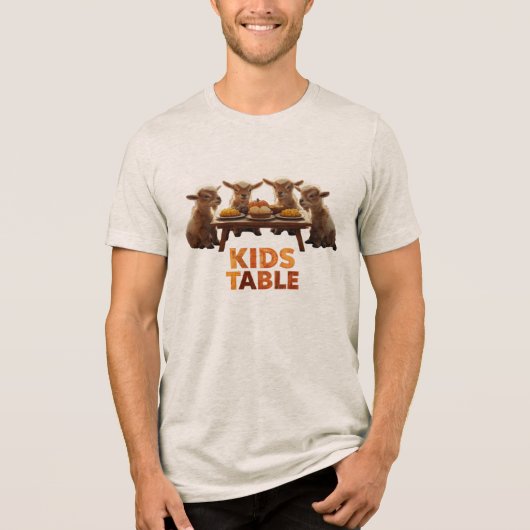 Thanksgiving: Kids' Table Tri-Blend Shirt (Voorkant)