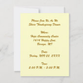  Thanksgiving Kind Kind Kaas Turkije INVITATIES Kaart (Achterkant)