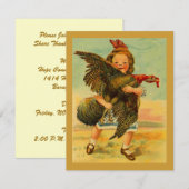 Thanksgiving Kind Wilde Turkije INVITATIES Kaart (Voorkant / Achterkant)