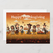 Thanksgiving Kinder 12 Feestdagenkaart (Voorkant / Achterkant)