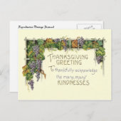 Thanksgiving Kindness Feestdagenkaart (Voorkant / Achterkant)