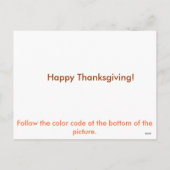 Thanksgiving kleur per letter feestdagenkaart (Achterkant)