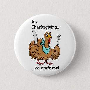 Thanksgiving knop ronde button 5,7 cm