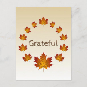 Thanksgiving Krans Dankbaar Eenvoudige Esdoorn Bla Briefkaart