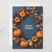 Thanksgiving Krans - Herfst Oogst CelInvitation Kaart (Voorkant)