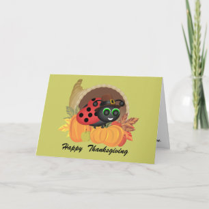 Thanksgiving Ladybug Cornucopia Kaart