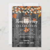 Thanksgiving Lantaarn Rustic Autumn Leaves Kaart (Voorkant)