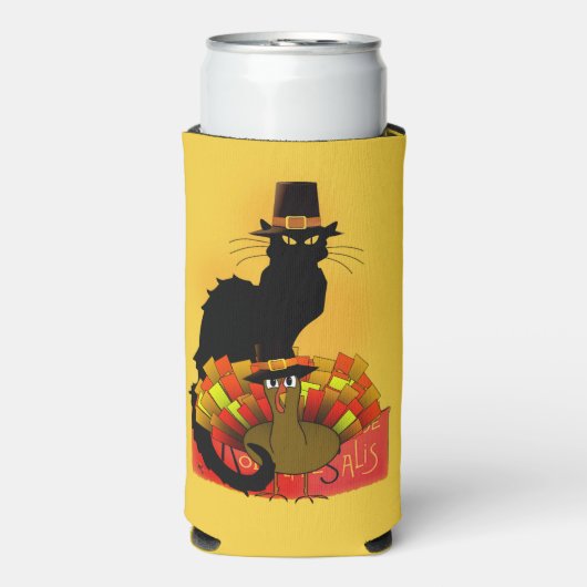 Thanksgiving Le Chat Noir met Turkije (Seltzer Voorkant)