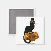 Thanksgiving le chat noir met turkije magneet (Voorkant / Achterkant)