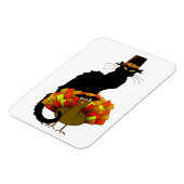 Thanksgiving le chat noir met turkije magneet (Linkerzijde)