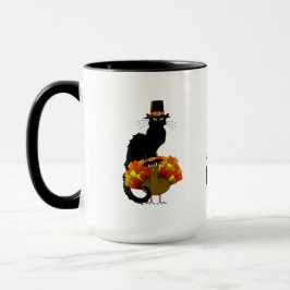 Thanksgiving le chat noir met turkije mok