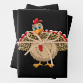 Thanksgiving Leopard Turkije Thanksgiving Herfst Inpakpapier Vel (In situ)
