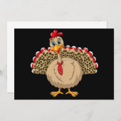 Thanksgiving Leopard Turkije Thanksgiving Herfst Kaart (Voorkant / Achterkant)