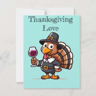 Thanksgiving Liefde kalkoen plezier Feestdagenkaart