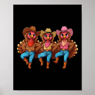 Thanksgiving Lijn Dans Overeenkomstige Familie Gro Poster