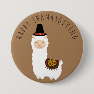 Thanksgiving Llama Ronde Button 7,6 Cm