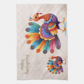 Thanksgiving Lumineuses Plumes Turquie Serviette d (Vertical)