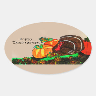 THANKSGIVING MAJESTISCHE TURKIJE OVALE STICKER