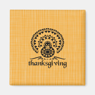 Thanksgiving Mandala Turkije Boho Folk Art Magneet