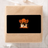 Thanksgiving Maple Cat Heart Shape Tree Leaf Etiket (Insitu)