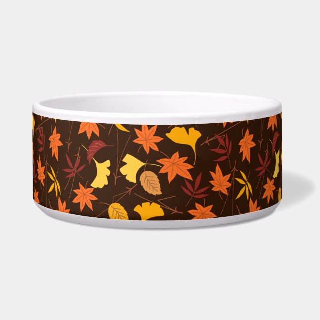 Thanksgiving Maple Fall Pattern Voerbakje (Voorkant)