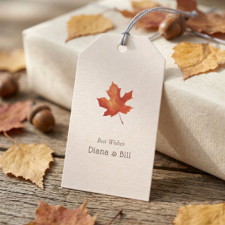 Thanksgiving Maple Leaf Cadeaubijslab Cadeaulabel