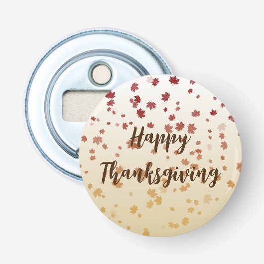 Thanksgiving Maple Leaves Button Flesopener (Voorkant)