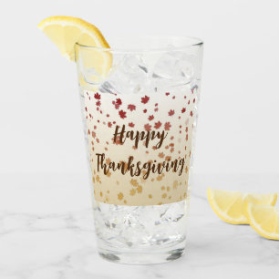 Thanksgiving Maple Leaves Glas