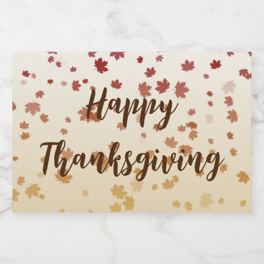 Thanksgiving Maple Leaves Likeurfles Etiket (Enkel label)