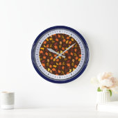 Thanksgiving Maple Leaves Pattern Grote Klok (Huis)