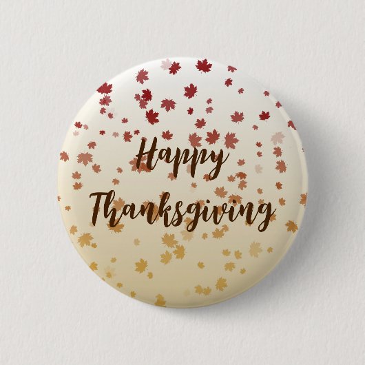 Thanksgiving Maple Leaves Ronde Button 5,7 Cm (Voorkant)