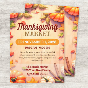 Thanksgiving Markt Herfst Evenement Flyer Sjabloon