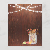 Thanksgiving Mason Jar Lights Wood Rustic Invitati Flyer (Achterkant)