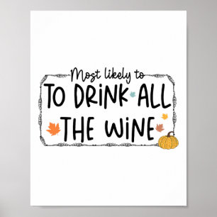 Thanksgiving Matching Meest Waarschijnlijk Allemaa Poster