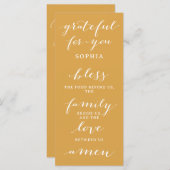 Thanksgiving Menu double face et Place Card Pray (Devant / Derrière)