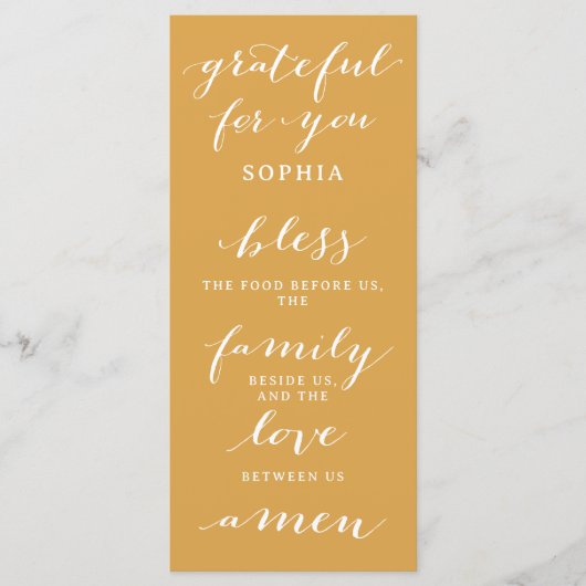 Thanksgiving Menu double face et Place Card Pray (Devant)