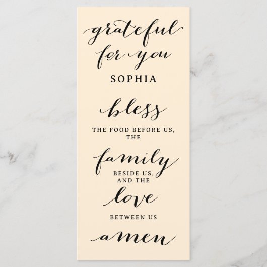 Thanksgiving Menu double face et Place Card Pray (Devant)