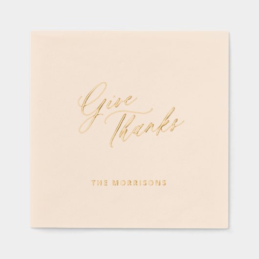 Thanksgiving Merci écriture or nom de famille (Recto)