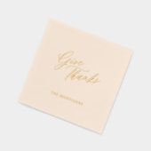 Thanksgiving Merci écriture or nom de famille (Gauche)