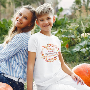 Thanksgiving met aangepaste gezinshereniging Kinde T-shirt