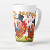 Thanksgiving met dankbaarheidscitaten latte mok (Rechterhoek)