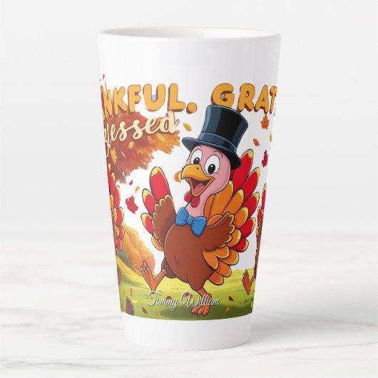 Thanksgiving met dankbaarheidscitaten latte mok (Voorkant)