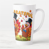 Thanksgiving met dankbaarheidscitaten latte mok (Rechts)