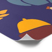 Thanksgiving met een naadloos patroon met poster (Hoek)