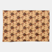 Thanksgiving met keukenhanddoek (tan) (Horizontaal)