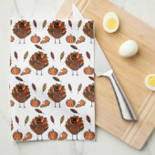 Thanksgiving met keukenhanddoek (wit) (Quarter Fold)
