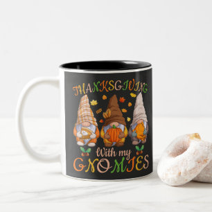 Thanksgiving met mijn Herfst najaar gnoom Tweekleurige Koffiemok