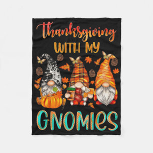 Thanksgiving met mijn kabouters Herfst seizoen pom Fleece Deken
