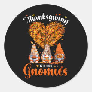 Thanksgiving met mijn kabouters leuk Herfst herfst Ronde Sticker